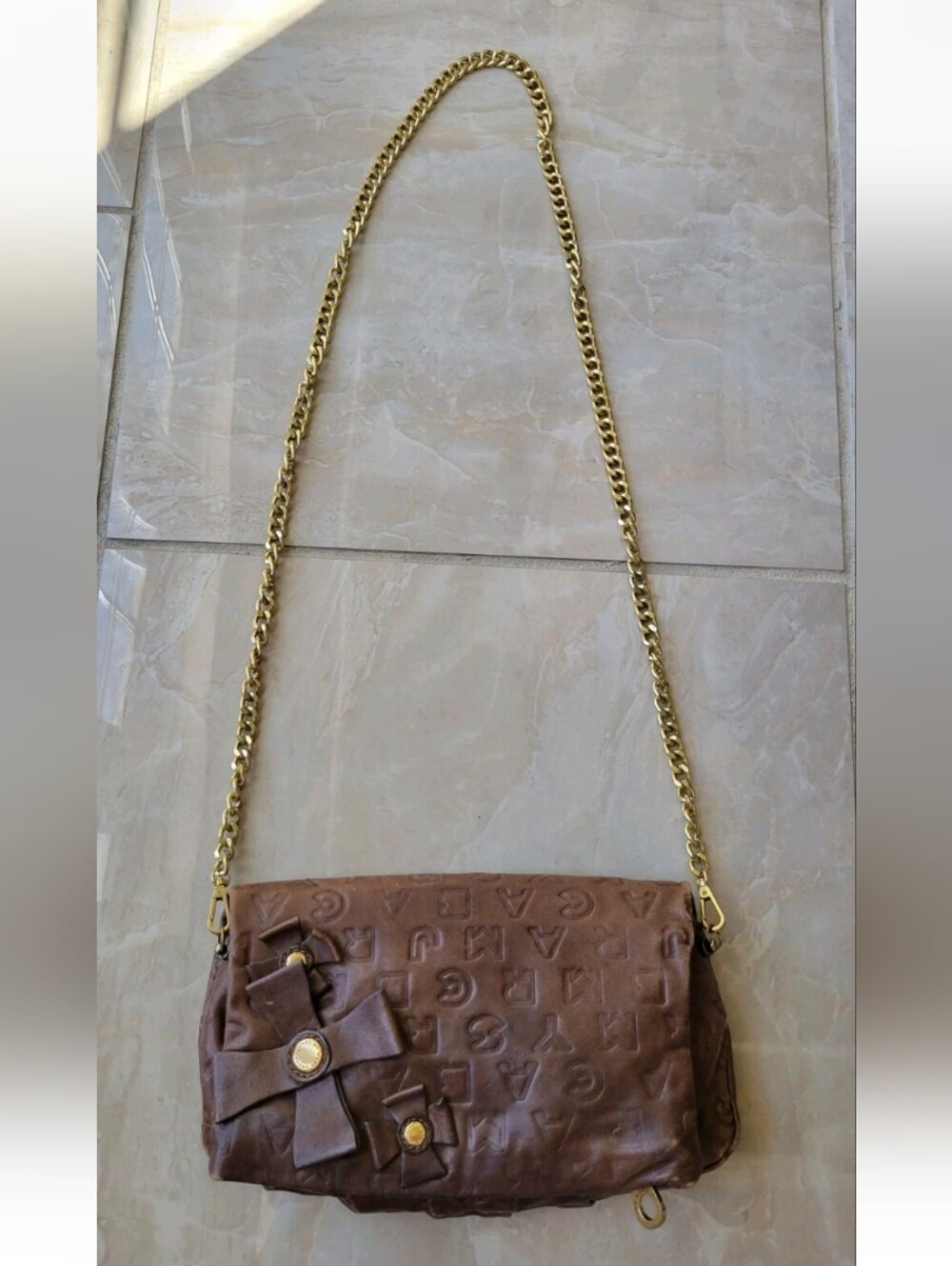 Marc by Marc Jacobs Dreamy Letter Embossed Convertible Clutch Shoulder Bag